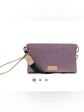Consuela TWY Uptown Purple Sparkle Glitter Bag Striped Crossbody Strap